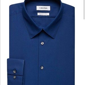 Calvin Klein Navy Slim Fit Dress Shirt